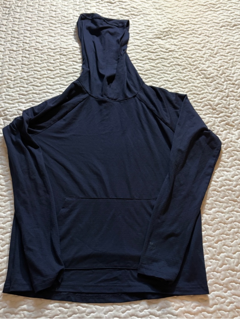 All in Motion Navy Lightweight Hooded Long Sleeve Top size 10/12